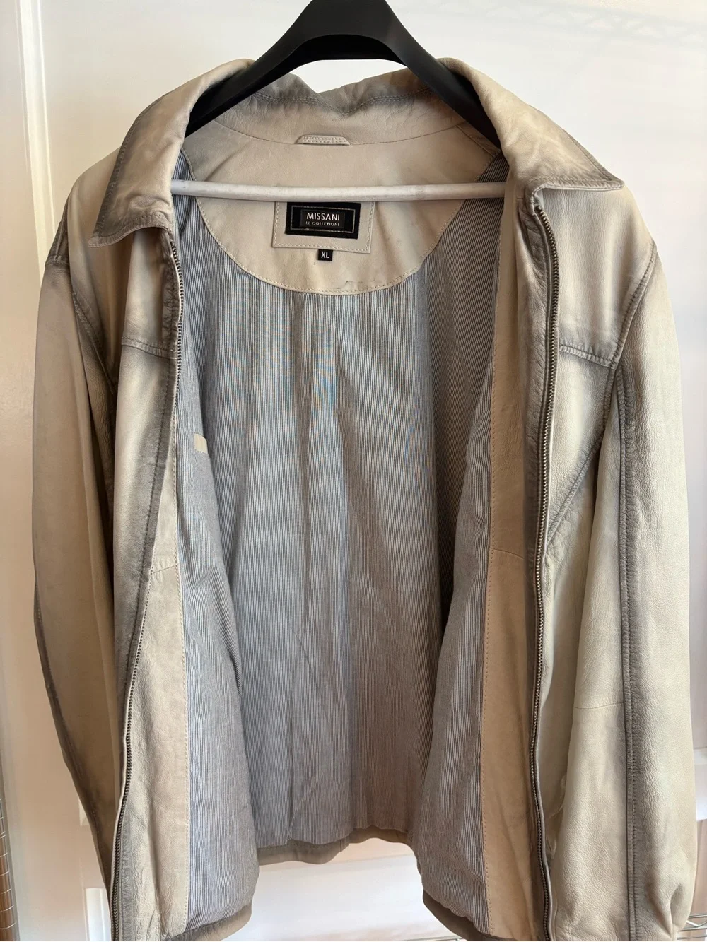 Missoni 90s Cream Leather Jacket